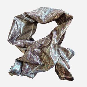 VTG Oscar de la Renta scarf / metallic ornate old money, quiet luxury, designer